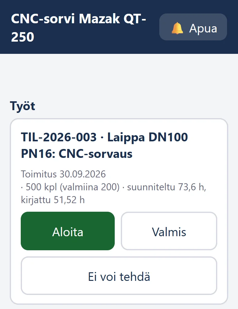 Cinterim työlista puhelimessa